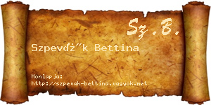 Szpevák Bettina névjegykártya