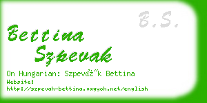 bettina szpevak business card